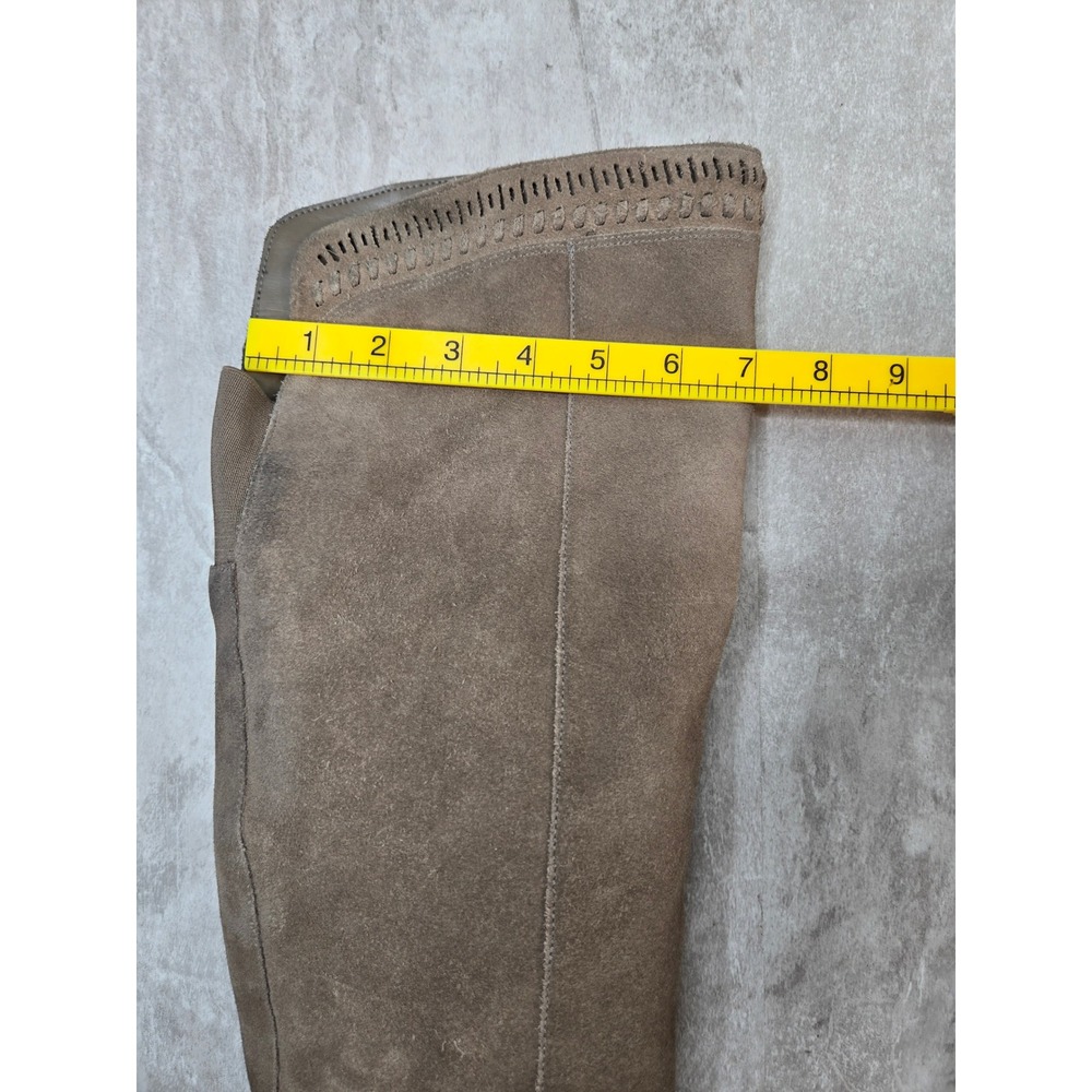 Vince Camuto Over The Knee Block Heel Tall Boots 8 Taupe Suede Fall Western Chic - Picture 10 of 10